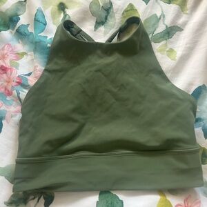 green high neck ‘energy’ longline lululemon bra size 8